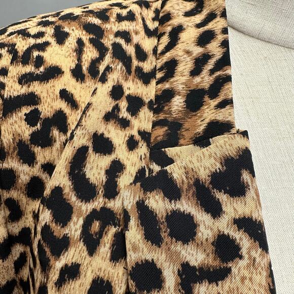 Daniel Rainn leopard open front blazer size large lightweight silky jersey - Picture 5 of 14
